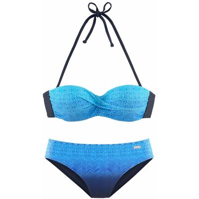 Lascana Bügel-Bandeau-Bikini Damen Blau Gr.46 Cup A Lascana Bügel-Bandeau-Bikini Damen Blau Gr.46 Cup A