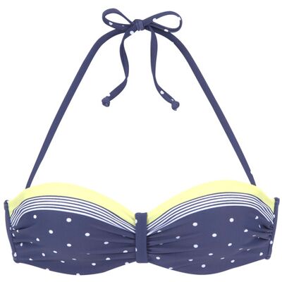 Lascana Bügel-Bandeau-Bikini-Top Damen Blau-Gelb-Bedruckt Gr.36 Cup B Lascana Bügel-Bandeau-Bikini-Top Damen Blau-Gelb-Bedruckt Gr.36 Cup B