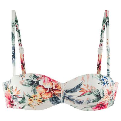 Lascana Bügel-Bandeau-Bikini-Top Damen Creme Bedruckt Gr.44 Cup D Lascana Bügel-Bandeau-Bikini-Top Damen Creme Bedruckt Gr.44 Cup D
