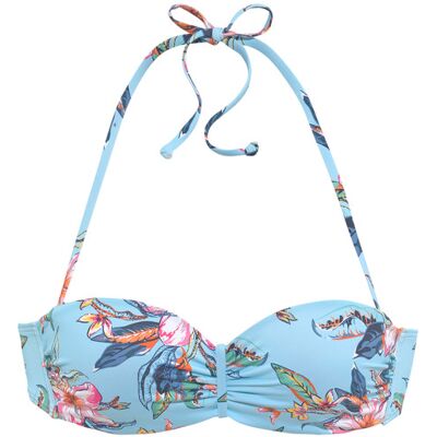 Lascana Bügel-Bandeau-Bikini-Top Damen Hellblau-Bedruckt Gr.34 Cup E Lascana Bügel-Bandeau-Bikini-Top Damen Hellblau-Bedruckt Gr.34 Cup E