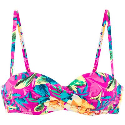 Lascana Bügel-Bandeau-Bikini-Top Damen Pink Bedruckt Gr.40 Cup A Lascana Bügel-Bandeau-Bikini-Top Damen Pink Bedruckt Gr.40 Cup A