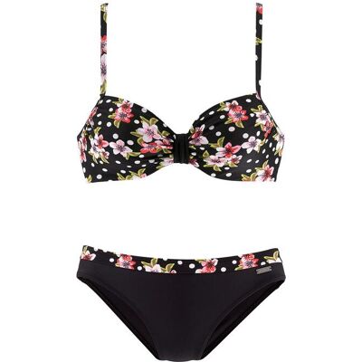 Lascana Bügel-Bikini Damen Schwarz-Bedruckt Gr.52 Cup F Lascana Bügel-Bikini Damen Schwarz-Bedruckt Gr.52 Cup F