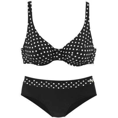 Lascana Bügel-Bikini Damen Schwarz-Weiß Gr.38 Cup D Lascana Bügel-Bikini Damen Schwarz-Weiß Gr.38 Cup D