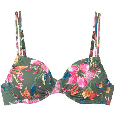 Lascana Bügel-Bikini-Top Damen Oliv Bedruckt Gr.38 Cup D Lascana Bügel-Bikini-Top Damen Oliv Bedruckt Gr.38 Cup D
