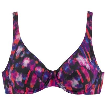 Lascana Bügel-Bikini-Top Damen Schwarz-Bedruckt Gr.38 Cup F Lascana Bügel-Bikini-Top Damen Schwarz-Bedruckt Gr.38 Cup F