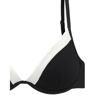 Lascana Bügel-Bikini-Top Damen Schwarz-Creme Gr.38 Cup C Lascana Bügel-Bikini-Top Damen Schwarz-Creme Gr.38 Cup C