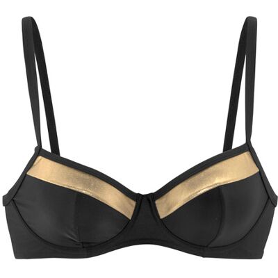 Lascana Bügel-Bikini-Top Damen Schwarz-Goldfarben Gr.40 Cup F Lascana Bügel-Bikini-Top Damen Schwarz-Goldfarben Gr.40 Cup F
