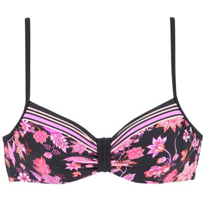 Lascana Bügel-Bikini-Top Damen Schwarz-Pink Gr.38 Cup F Lascana Bügel-Bikini-Top Damen Schwarz-Pink Gr.38 Cup F