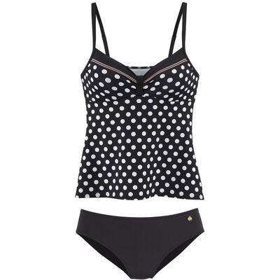 Lascana Damen Bügel-Tankini Schwarz/creme Gr.38 Cup D Lascana Damen Bügel-Tankini Schwarz/creme Gr.38 Cup D