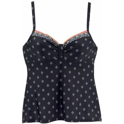 Lascana Bügel-Tankini-Top Damen Schwarz-Bedruckt Gr.46 Cup D Lascana Bügel-Tankini-Top Damen Schwarz-Bedruckt Gr.46 Cup D