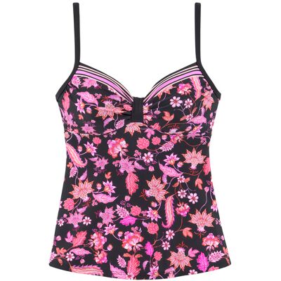 Lascana Bügel-Tankini-Top Damen Schwarz-Pink Gr.38 Cup C Lascana Bügel-Tankini-Top Damen Schwarz-Pink Gr.38 Cup C