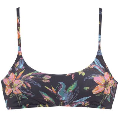 Lascana Bustier-Bikini-Top Damen Anthrazit-Bedruckt Gr.34 Lascana Bustier-Bikini-Top Damen Anthrazit-Bedruckt Gr.34