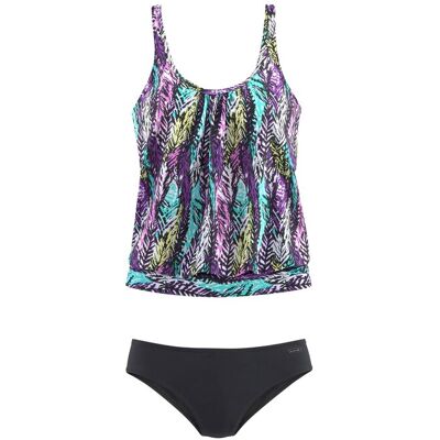 Lascana Damen Oversize-Tankini Schwarz-Bedruckt Gr.52 Lascana Damen Oversize-Tankini Schwarz-Bedruckt Gr.52