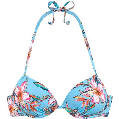 Lascana Push-Up-Bikini-Top Damen Hellblau-Bedruckt Gr.34 Cup A Lascana Push-Up-Bikini-Top Damen Hellblau-Bedruckt Gr.34 Cup A