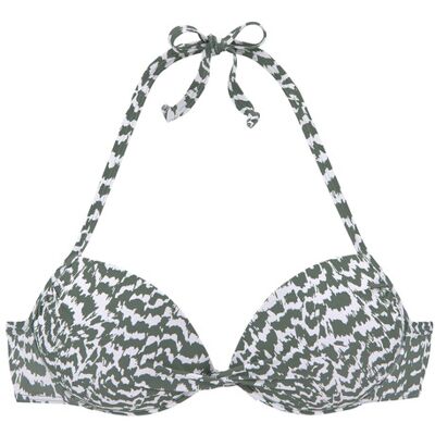 Lascana Push-Up-Bikini-Top Damen Oliv-Bedruckt Gr.40 Cup A Lascana Push-Up-Bikini-Top Damen Oliv-Bedruckt Gr.40 Cup A