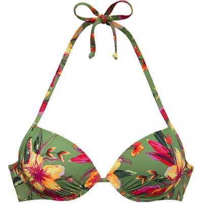 Lascana Push-Up-Bikini-Top Damen Salbei-Pink Bedruckt Gr.40 Cup Aa Lascana Push-Up-Bikini-Top Damen Salbei-Pink Bedruckt Gr.40 Cup Aa