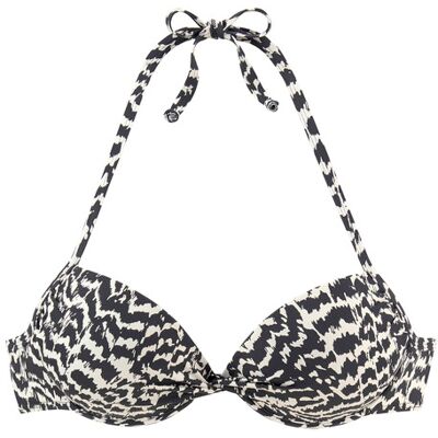 Lascana Push-Up-Bikini-Top Damen Schwarz-Creme Gr.40 Cup A Lascana Push-Up-Bikini-Top Damen Schwarz-Creme Gr.40 Cup A