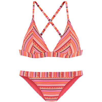 Lascana Triangel-Bikini Damen Orange Gestreift Gr.34 Cup C/d Lascana Triangel-Bikini Damen Orange Gestreift Gr.34 Cup C/d