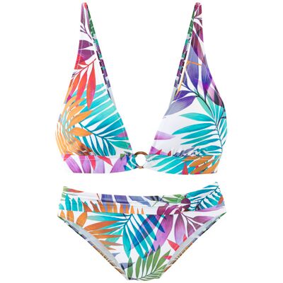 Lascana Triangel-Bikini Damen Weiß Bedruckt Gr.38 Cup A/b Lascana Triangel-Bikini Damen Weiß Bedruckt Gr.38 Cup A/b