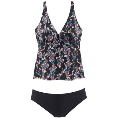Petite Fleur By Lascana Damen Bügel-Tankini Schwarz-Bedruckt Gr.46 Cup D Petite Fleur By Lascana Damen Bügel-Tankini Schwarz-Bedruckt Gr.46 Cup D