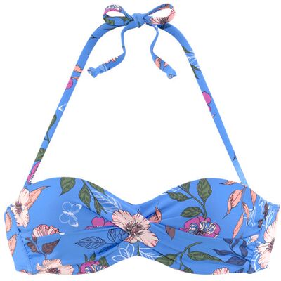 S.Oliver Bügel-Bandeau-Bikini-Top Damen Blau-Bedruckt Gr.44 Cup D S.Oliver Bügel-Bandeau-Bikini-Top Damen Blau-Bedruckt Gr.44 Cup D