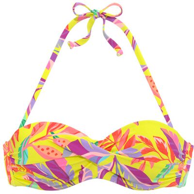 S.Oliver Bügel-Bandeau-Bikini-Top Damen Gelb-Bedruckt Gr.42 Cup D S.Oliver Bügel-Bandeau-Bikini-Top Damen Gelb-Bedruckt Gr.42 Cup D