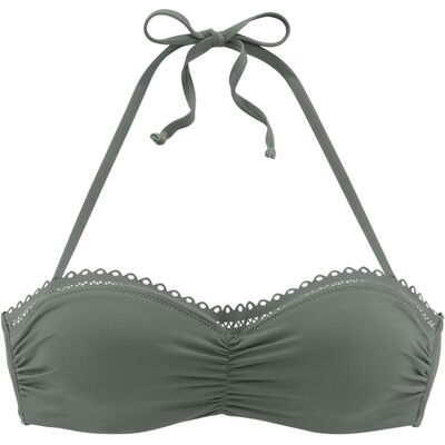 S.Oliver Bügel-Bandeau-Bikini-Top Damen Oliv Gr.34 Cup B S.Oliver Bügel-Bandeau-Bikini-Top Damen Oliv Gr.34 Cup B