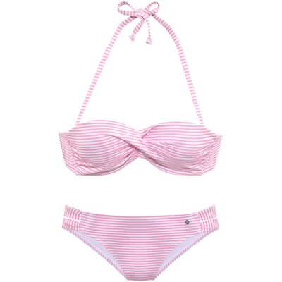 S.OLIVER Bikini - Microfaser, Streifen, Herausnehmbare Kissen, Rosa & Weiß - Badeanzug S.OLIVER Bikini - Microfaser, Streifen, Herausnehmbare Kissen, Rosa & Weiß - Badeanzug