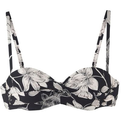 S.Oliver Bügel-Bandeau-Bikini-Top Damen Schwarz-Creme Bedruckt Gr.44 Cup C S.Oliver Bügel-Bandeau-Bikini-Top Damen Schwarz-Creme Bedruckt Gr.44 Cup C