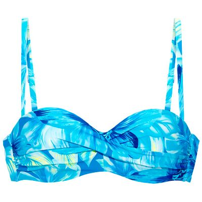 S.Oliver Bügel-Bandeau-Bikini-Top Damen Türkis Bedruckt Gr.36 Cup B S.Oliver Bügel-Bandeau-Bikini-Top Damen Türkis Bedruckt Gr.36 Cup B