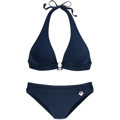 S.Oliver Triangel-Bikini Damen Dunkelblau Gr.34 Cup C/d S.Oliver Triangel-Bikini Damen Dunkelblau Gr.34 Cup C/d