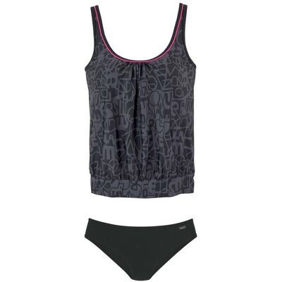 Venice Beach Damen Oversize-Tankini Schwarz-Grau Gr.50 Venice Beach Damen Oversize-Tankini Schwarz-Grau Gr.50