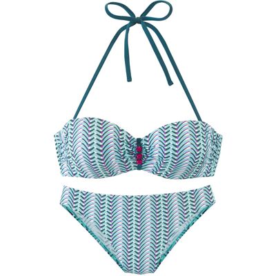 Vivance By Lascana Bügel-Bandeau-Bikini Damen Blau Bedruckt Gr.40 Cup A Vivance By Lascana Bügel-Bandeau-Bikini Damen Blau Bedruckt Gr.40 Cup A