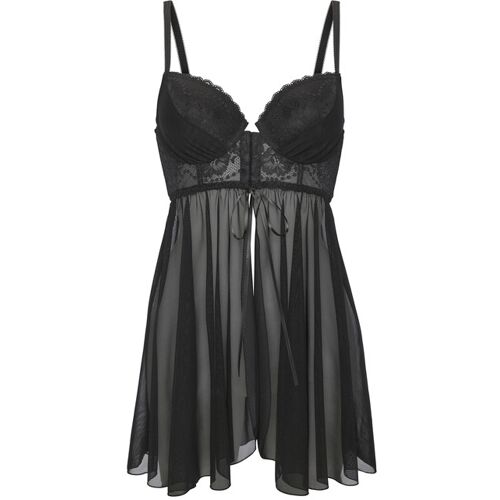 Lascana Negligé Damen Schwarz Gr.90 Cup C