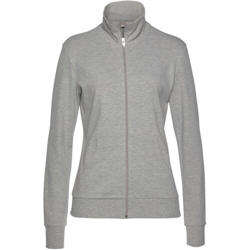 Bench. Loungewear Sweatjacke Damen Hellgrau-Melange Gr.36/38