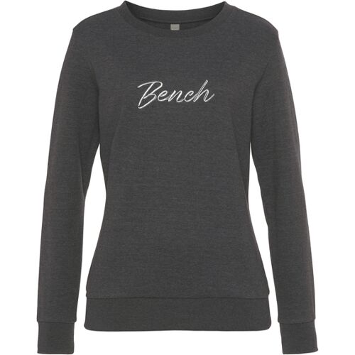 Bench. Loungewear Sweatshirt Damen Anthrazit Meliert Gr.32/34