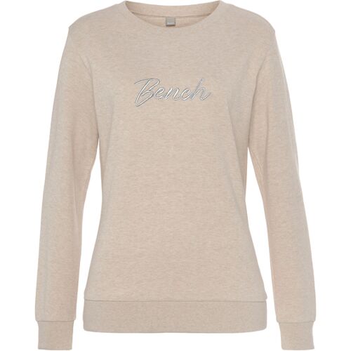 Bench. Loungewear Sweatshirt Damen Beige Meliert Gr.40/42