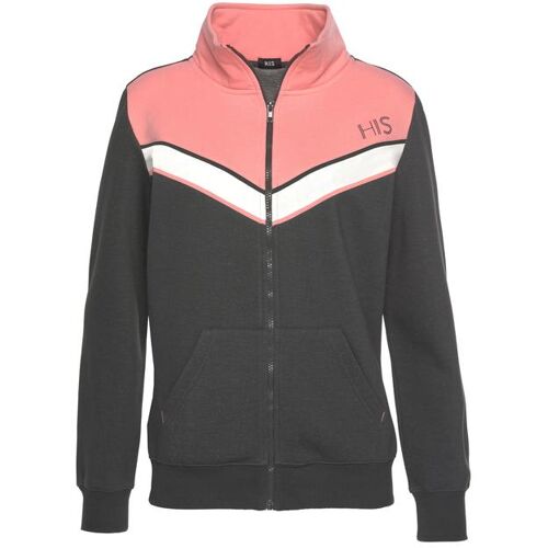 H.I.S Sweatjacke Damen Anthrazit-Rosa Gr.32/34