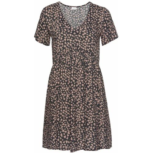 Lascana Blusenkleid Damen Schwarz-Cognac-Bedruckt Gr.42