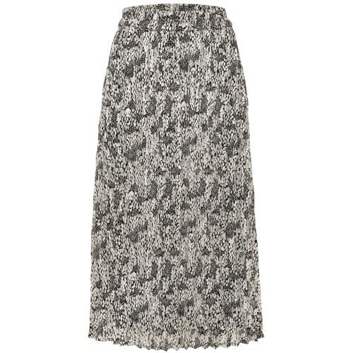 Lascana Plisseerock Damen Schwarz-Beige Bedruckt Gr.42