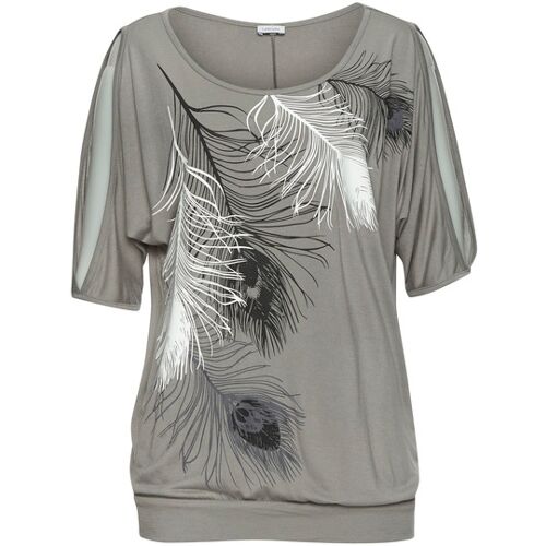 Lascana Strandshirt Damen Grau-Bedruckt Gr.32/34