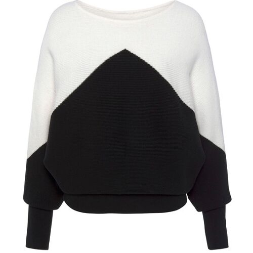 Lascana Strickpullover Damen Weiß-Schwarz Gr.40/42