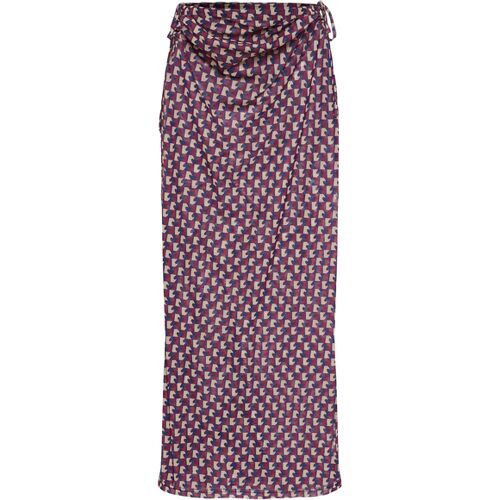 Lscn By Lascana Meshrock Damen Rot-Blau-Beige Bedruckt Gr.42