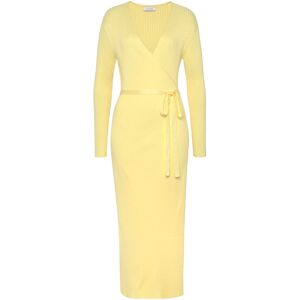 LASCANA Modell 40/42 Gelb V-Ausschnitt Langarm Wickelkleid - Kleid LASCANA Modell 40/42 Gelb V-Ausschnitt Langarm Wickelkleid - Kleid
