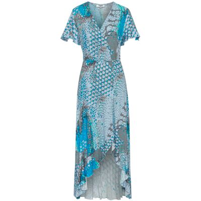 Buffalo Maxikleid Damen Blau Bedruckt Gr.34 Buffalo Maxikleid Damen Blau Bedruckt Gr.34