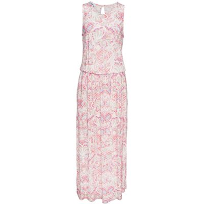 Buffalo Maxikleid Damen Creme-Pink Bedruckt Gr.34 Buffalo Maxikleid Damen Creme-Pink Bedruckt Gr.34