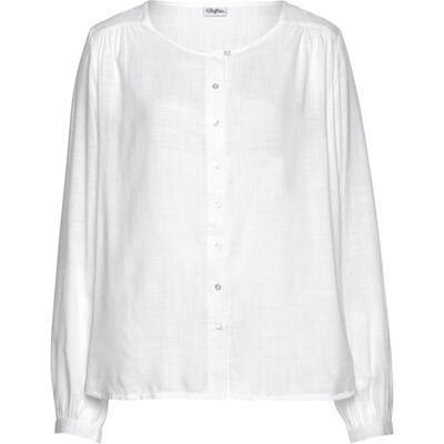 Buffalo Weiße Oversized Viskose Bluse - Bluse Buffalo Weiße Oversized Viskose Bluse - Bluse
