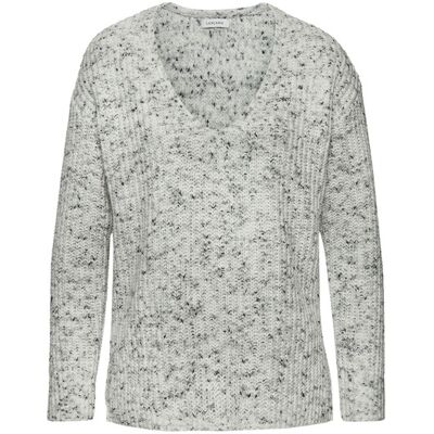 Buffalo V-Ausschnitt-Pullover Damen Grau-Creme Gr.32/34 Buffalo V-Ausschnitt-Pullover Damen Grau-Creme Gr.32/34