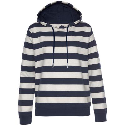 H.I.S Kapuzensweatshirt Damen Marine-Ecru-Gestreift Gr.48/50 H.I.S Kapuzensweatshirt Damen Marine-Ecru-Gestreift Gr.48/50