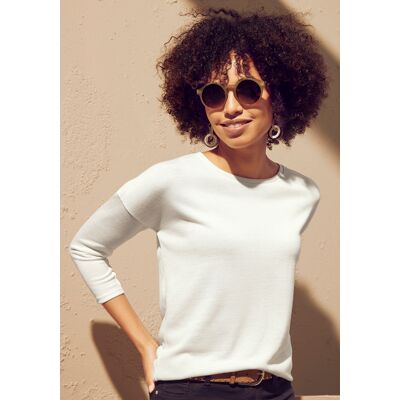 Lascana 3/4-Arm-Shirt Damen Creme, Schwarz Gr.32/34 Lascana 3/4-Arm-Shirt Damen Creme, Schwarz Gr.32/34